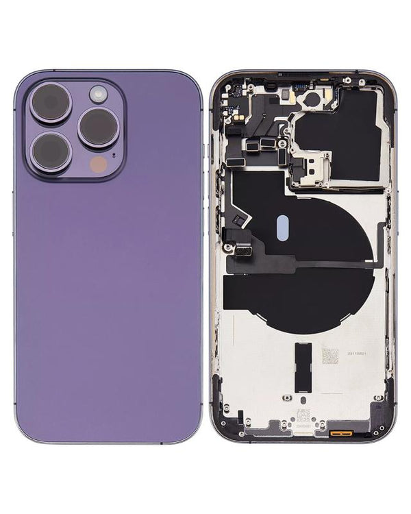 Tapa trasera con componentes para iPhone 14 Pro (Version EE.UU.) (Original usada: Grado B) (Morado Oscuro)