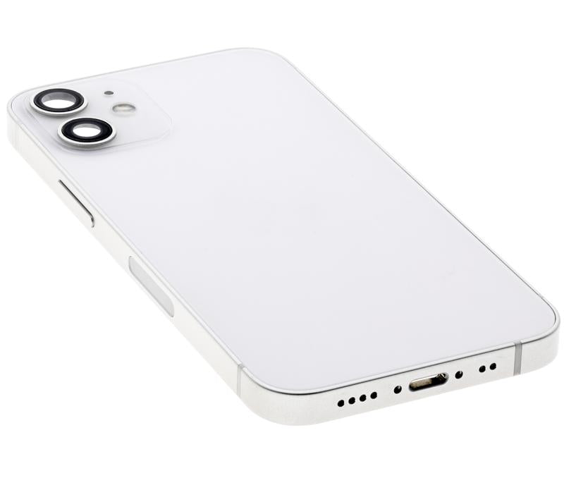 Tapa trasera con componentes pequenos pre-instalados para iPhone 12 Mini (Version US) (Original Usado: Grado B) (Blanco)