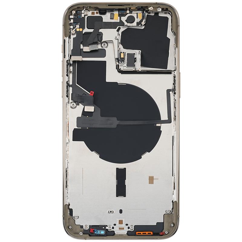 Tapa trasera para iPhone 14 Pro Max con componentes pequeños pre-instalados (Versión Internacional) color Dorado