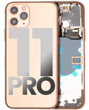 Tapa trasera para iPhone 11 Pro con componentes pequenos pre-instalados (Usado, Original, Grado B) (Dorado)