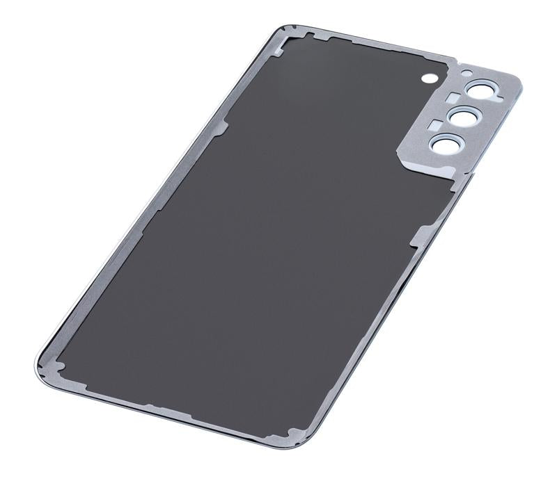 Tapa trasera de vidrio con lente de camara para Samsung Galaxy S21 Plus (Plata Fantasma)