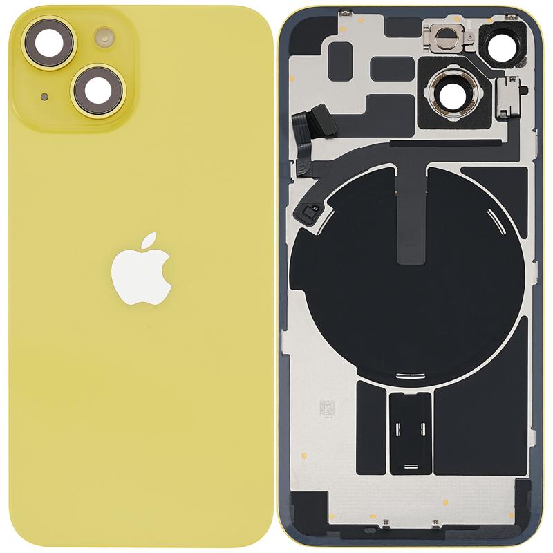 Tapa trasera con placa y iman MagSafe para iPhone 14 (Amarillo)