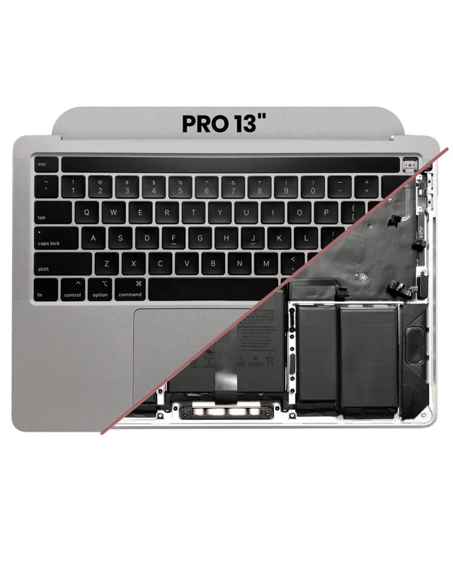 Carcasa superior con bateria y teclado para MacBook Pro 13" (A2251 / Mid 2020) (Teclado EU) (Plateado)