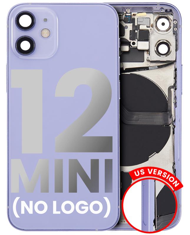 Tapa trasera con componentes pequenos pre-instalados para iPhone 12 Mini (Version EE.UU.) (Sin logo) (Morado)