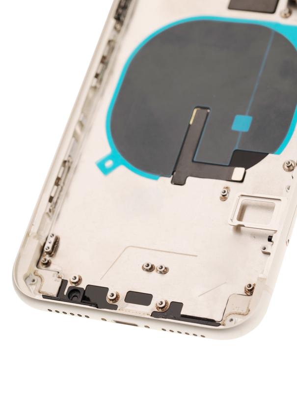 Tapa trasera para iPhone 11 con componentes pequeños pre-instalados (Usada original Grado C) (Blanco)