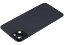 Tapa trasera con placa de acero, NFC, MagSafe y flex de linterna original para iPhone 15 Plus (Negro)