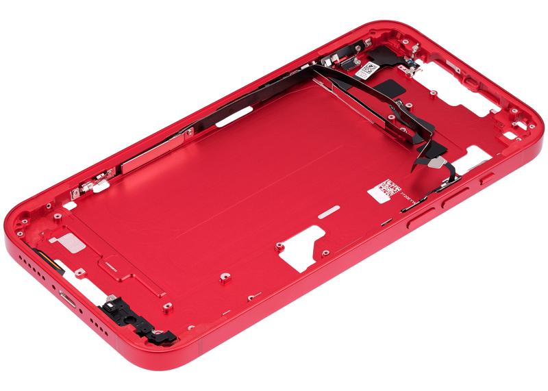 Carcasa media con botones de encendido y volumen para iPhone 14 Plus (version US) (Rojo)