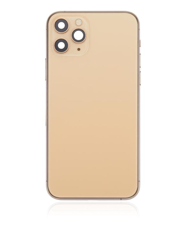 Tapa trasera para iPhone 11 Pro con componentes pequenos pre-instalados (Sin logo) (Dorado)