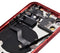 Tapa trasera para iPhone 12 con componentes pequenos pre-instalados (Version US) (Sin logo) (Rojo)