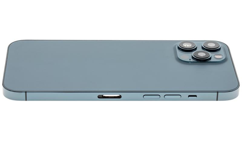 Tapa trasera para iPhone 12 Pro Max con componentes pequeños pre-instalados (Versión EE.UU.) Azul Pacífico