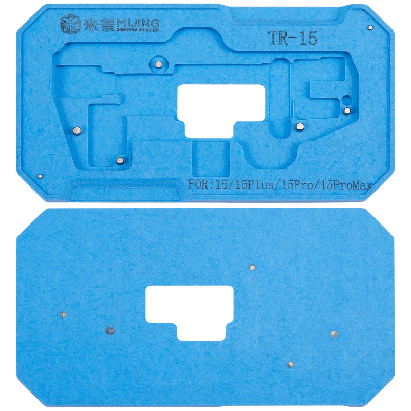 Plataforma de soldadura y reballing para capa media de placa base 4 en 1 con plantilla para iPhone 15 / 15 Plus / 15 Pro / 15 Pro Max Serie Z20 (MiJing)