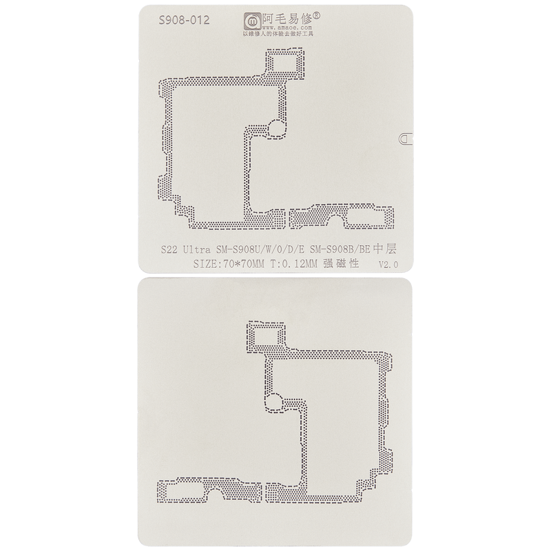 Stencil de Reballing para Capa Media de Placa Base para Samsung Galaxy S22 Ultra