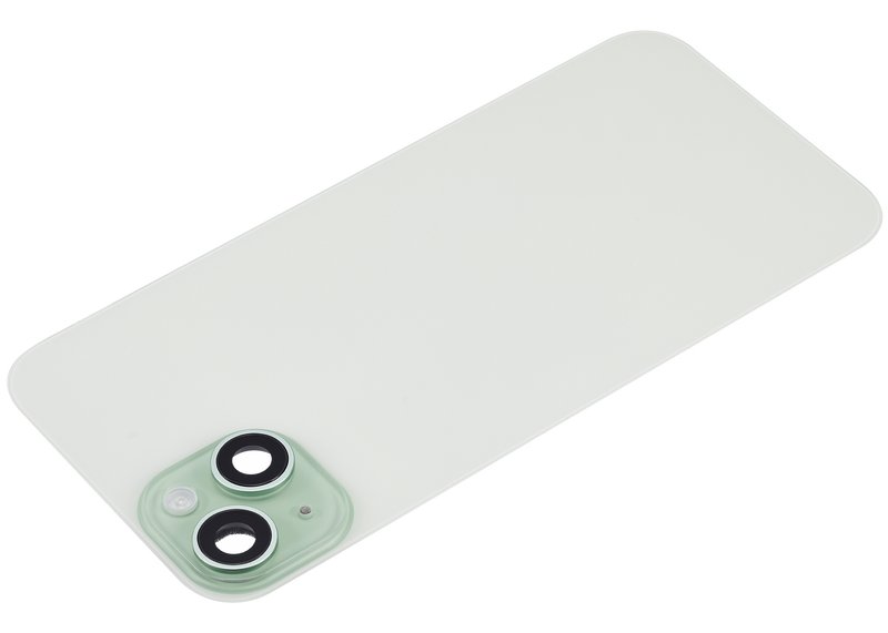 Tapa trasera con placa de acero, carga inalambrica NFC MagSafe y flex de linterna para iPhone 15 Plus (Verde)