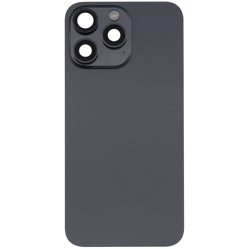 Tapa trasera para iPhone 15 Pro Max con placa, carga inalambrica NFC, MagSafe y flex de linterna (Negro Titanio)