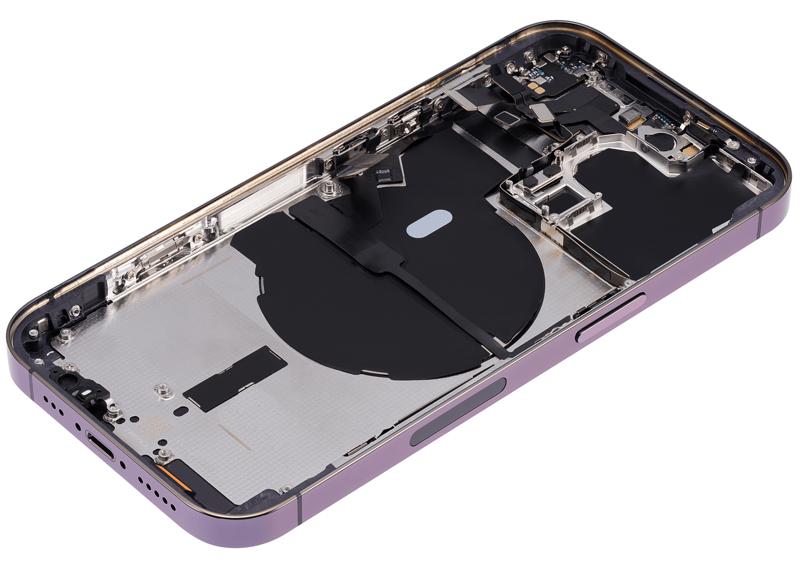 Tapa trasera para iPhone 14 Pro pre-instalada (Version EE.UU) (Sin logo) (Morado oscuro)