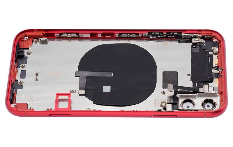 Tapa trasera para iPhone 11 con componentes pequeños pre-instalados (Rojo)