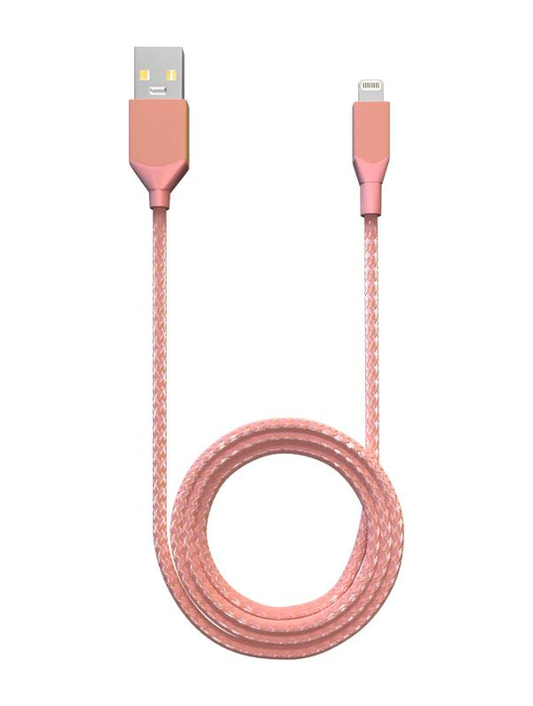 Cable USB tipo A a Lightning de 6 pies AmpSentrix Infinity Rosa