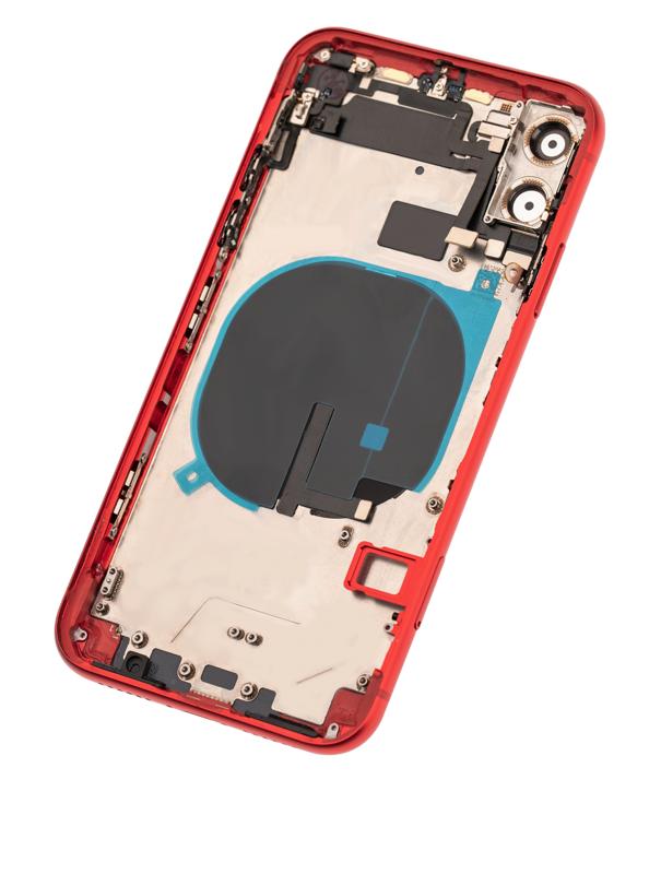 Tapa trasera con componentes pequenos pre-instalados para iPhone 11 (Usado original - Grado B) (Rojo)