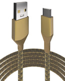 Cable USB Tipo C a USB Tipo A de 3 ft (AmpSentrix) (Infinity) (Dorado)