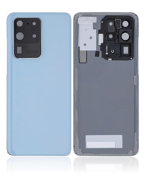 Tapa trasera con lente de camara para Samsung Galaxy S20 Ultra (Azul)