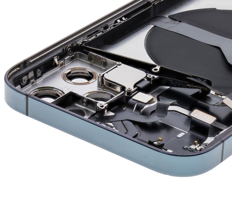 Tapa trasera para iPhone 12 Pro Azul Pacifico con componentes pequenos pre-instalados