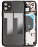 Tapa trasera para iPhone 11 con componentes pequeños pre-instalados (Usada, Grado C) (Negro)