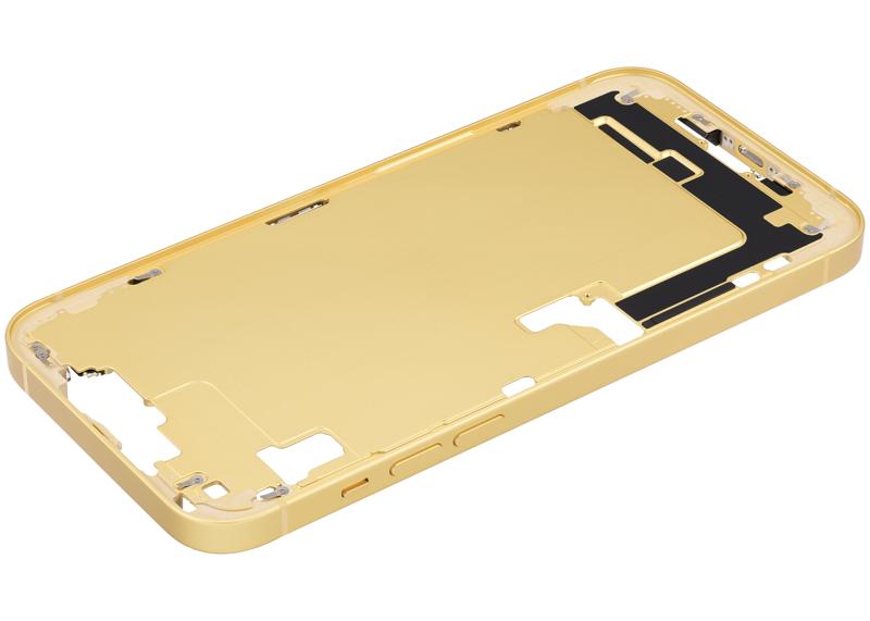 Carcasa media con botones de encendido y volumen para iPhone 14 Plus (Amarillo) (OEM Usado Grado C)