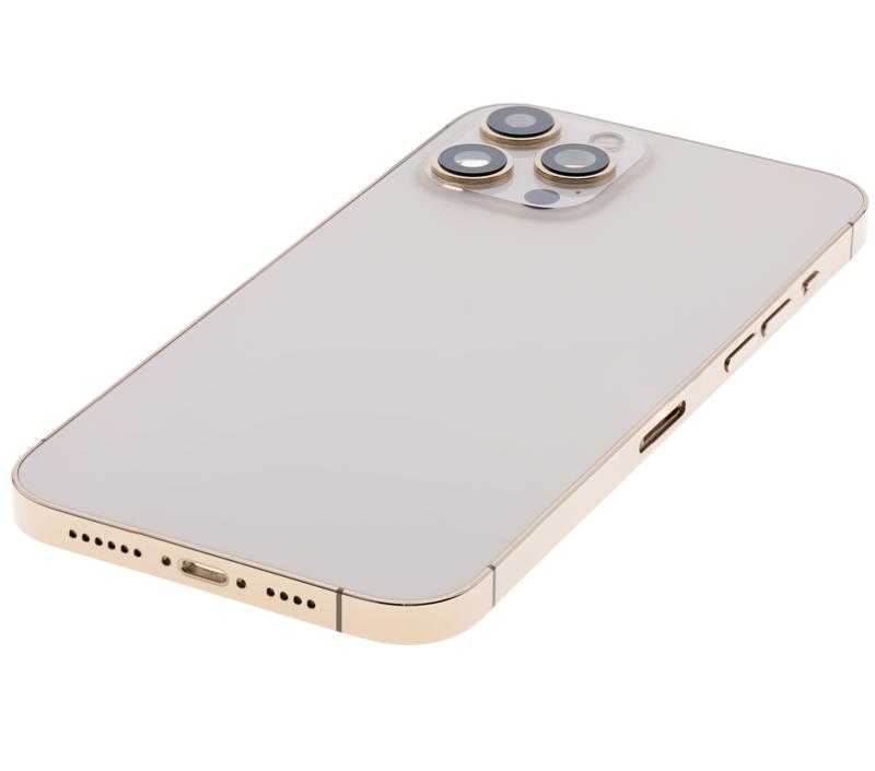 Tapa trasera para iPhone 12 Pro Max con componentes (Versión US) (Oro)