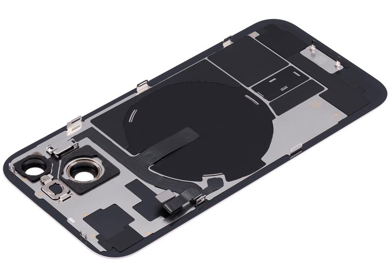 Tapa trasera con placa de acero, NFC, MagSafe, iman y flex de linterna para iPhone 15 (rosa)