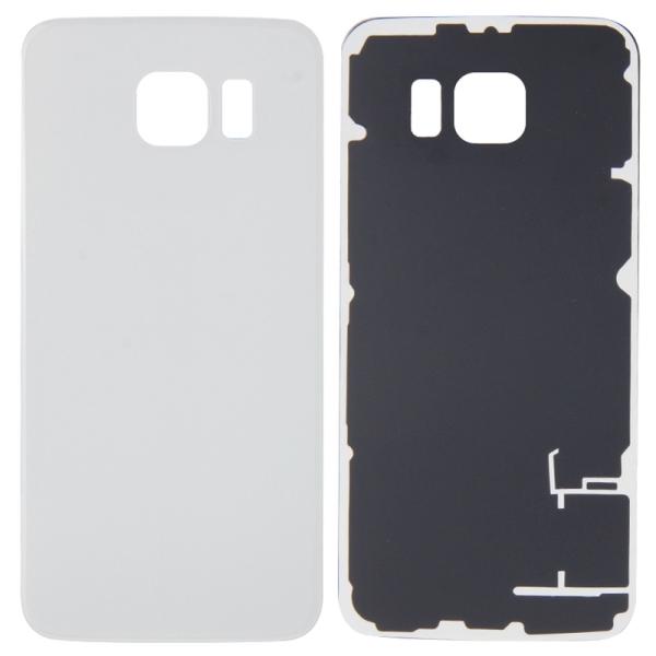 Tapa trasera de cristal para Samsung Galaxy S6 (Sin logo) (Blanco)