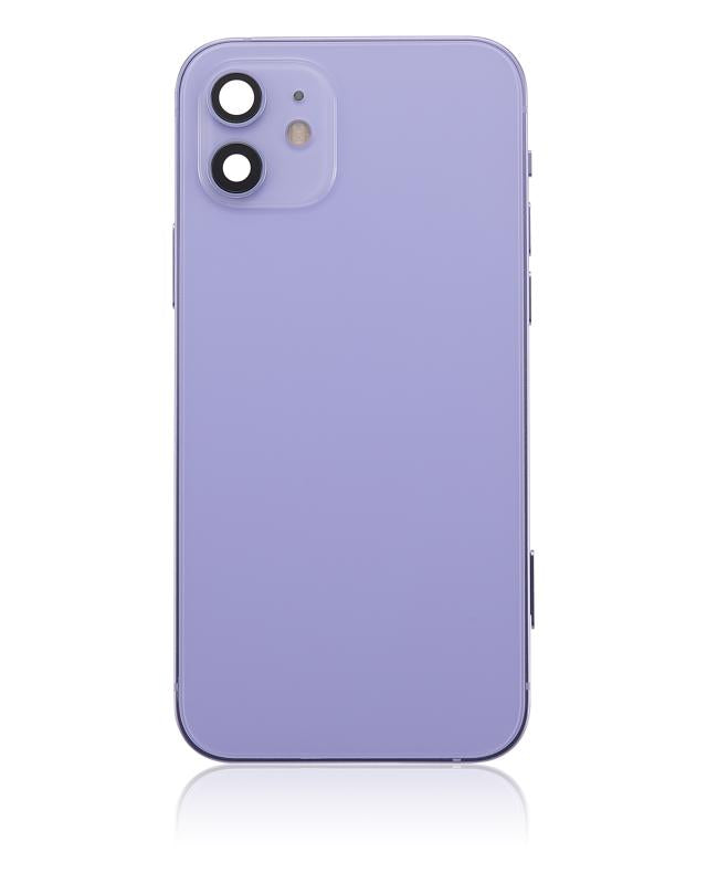 Tapa trasera con componentes pequenos pre-instalados para iPhone 12 (Version US) (Sin logo) (Morado)