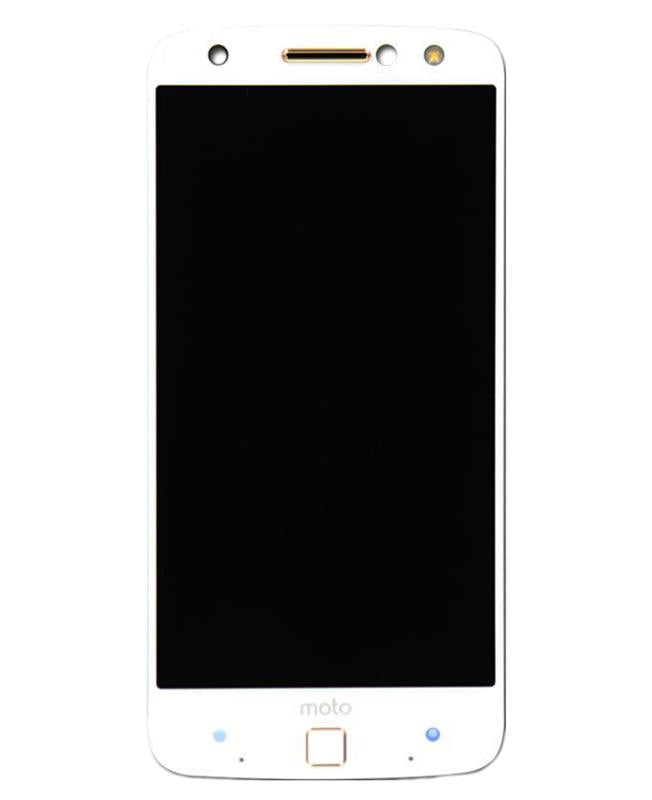 Pantalla LCD con marco para Motorola Moto Z Force Droid (XT1650-02 / 2016) original (Blanco)