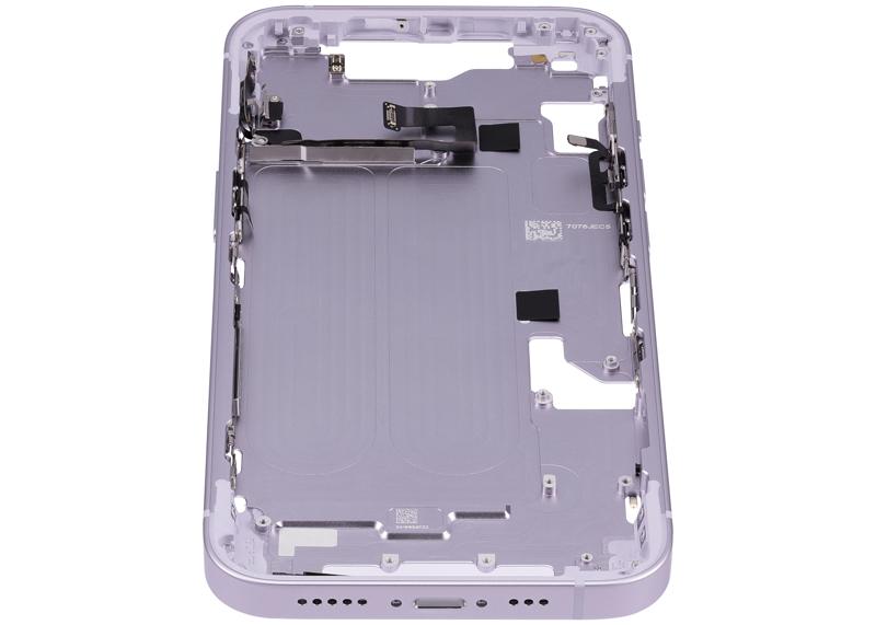 Carcasa media con botones de encendido y volumen para iPhone 14 (Version Internacional) (Morado)