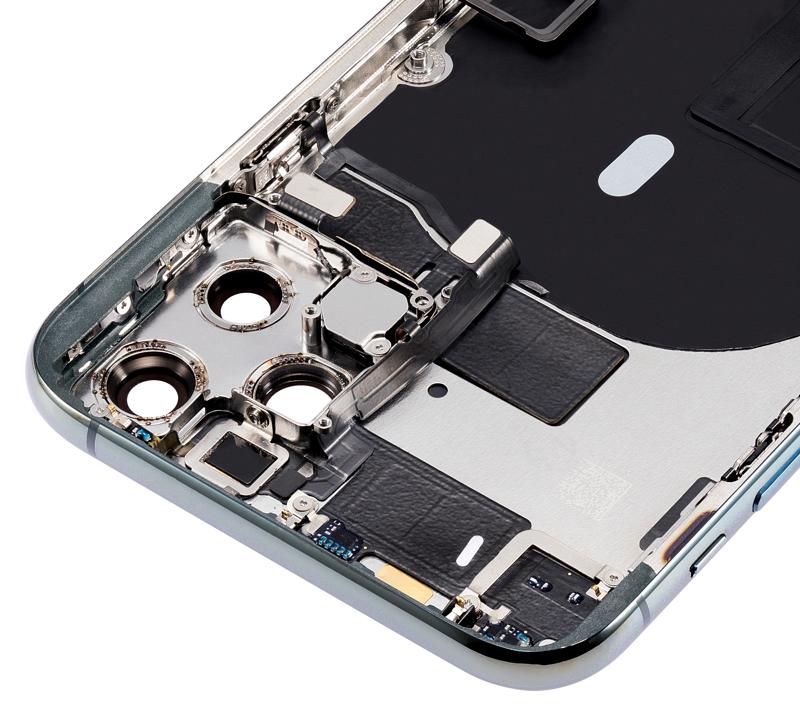 Tapa trasera con componentes pequenos pre-instalados para iPhone 11 Pro (Verde Medianoche)