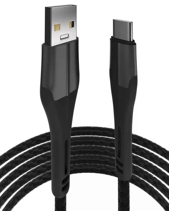 Cable USB Tipo C a USB Tipo A de 3 ft (AmpSentrix) (Alpha) (Negro)