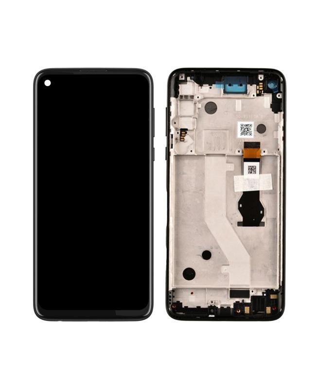 Pantalla LCD con marco para Motorola Moto G Power (XT2041-4 / XT2041-6 / XT2041-7 / XT2041DL / 2020) (Reacondicionada) (Negro Humo)