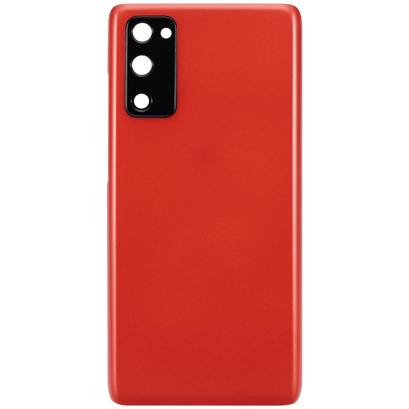 Tapa trasera con lente de camara para Samsung Galaxy S20 FE 5G (Rojo Nube)