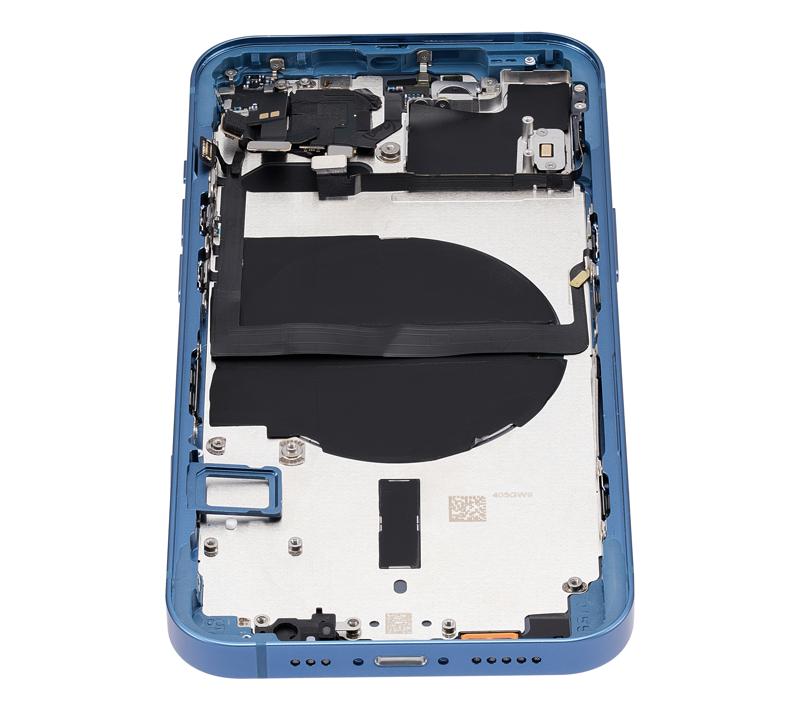 Tapa trasera con componentes pequenos pre-instalados para iPhone 13 (Version US) (Sin logo) Azul