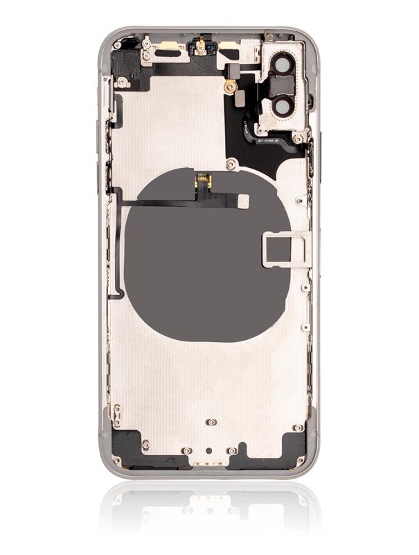 Tapa trasera para iPhone X con componentes pequeños pre-instalados (Plata)