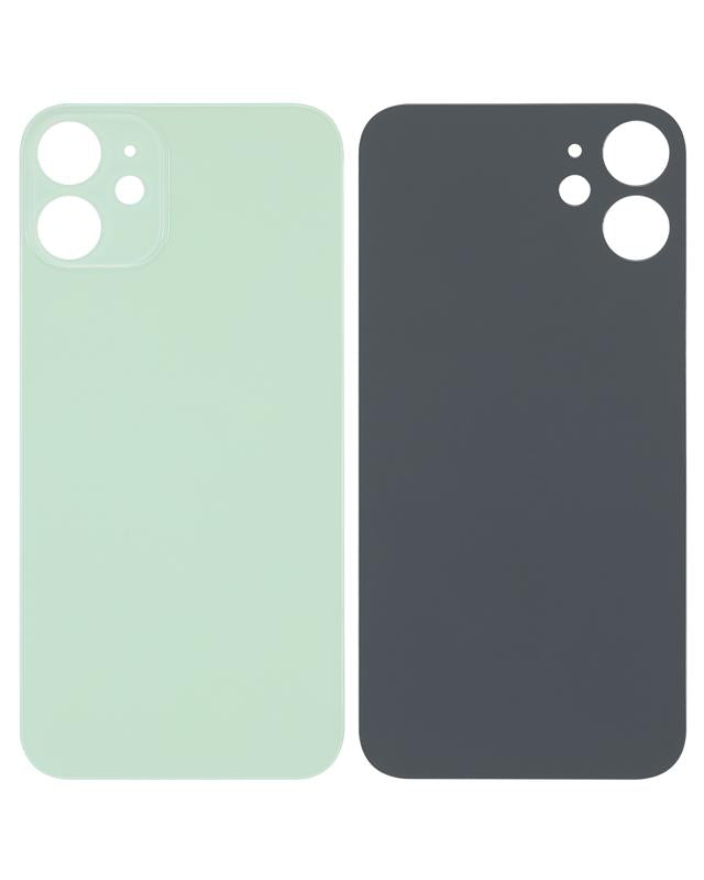 Tapa trasera con adhesivo 3M para iPhone 12 Mini (Verde, Agujero grande para camara)