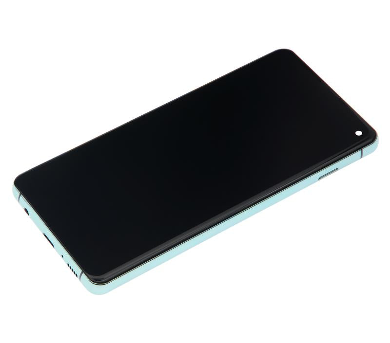 Pantalla LCD con marco para Samsung Galaxy S10 (Sin sensor de huella) (Verde Prisma)