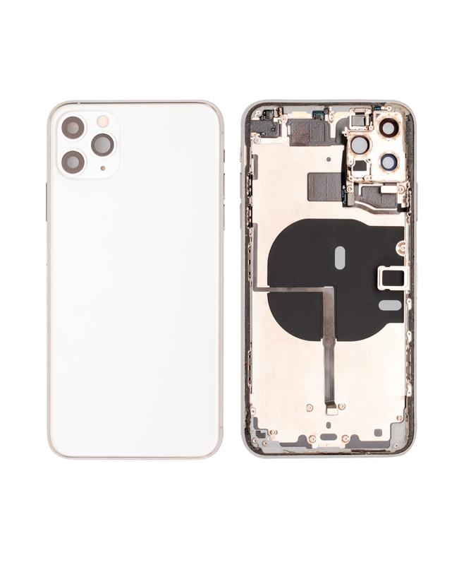 Tapa trasera con componentes pequenos pre-instalados para iPhone 11 Pro Max (Usado OEM: Grado A) (Plata)