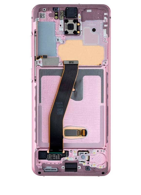 Pantalla OLED con marco para Samsung Galaxy S20 5G (Marco no para Verizon 5G UW) (Reacondicionado) (Rosa Nube)