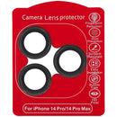 Protector de lente de camara Casper para iPhone 14 Pro / 14 Pro Max (Negro) (Transparente)