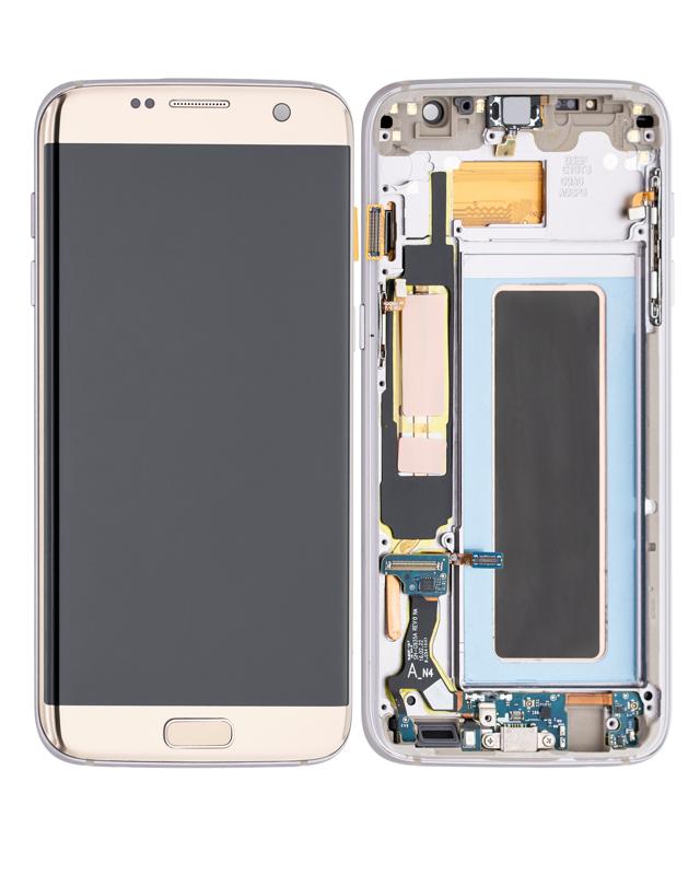 Pantalla OLED con marco para Samsung Galaxy S7 Edge (Todos los modelos de EE. UU. / G935A) (Oro Platino)