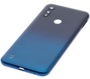 Tapa trasera de vidrio para Motorola Moto E6S (XT2053 / 2020) (Azul Pavo Real)