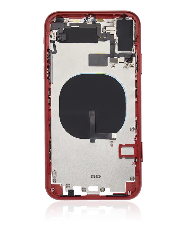 Carcasa trasera con componentes pequenos pre-instalados para iPhone 11 (Rojo)