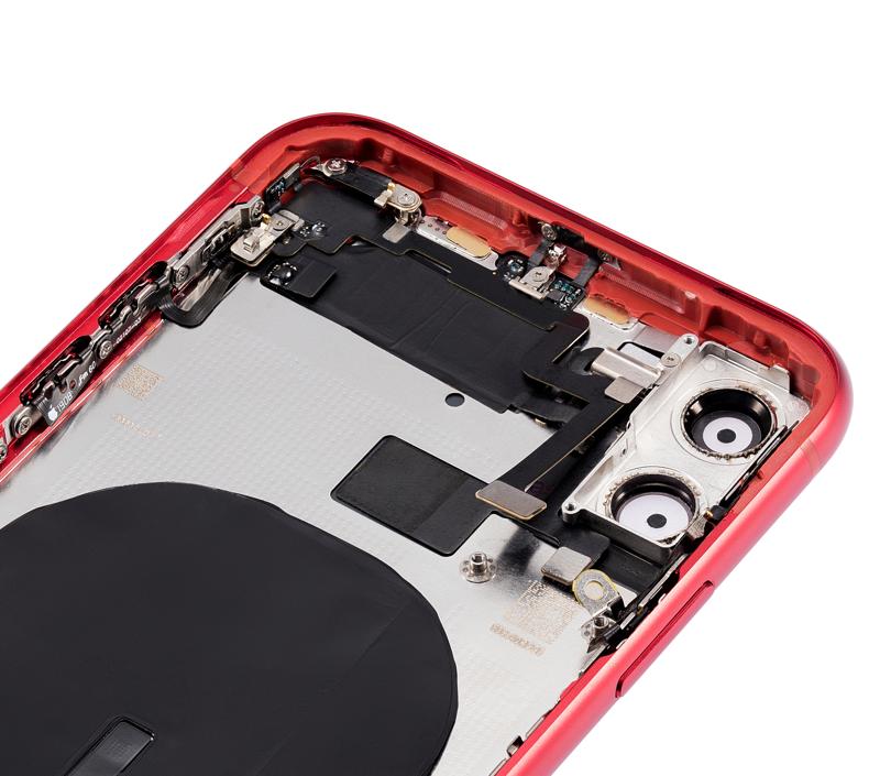 Tapa trasera para iPhone 11 con componentes pequeños pre-instalados (Rojo)