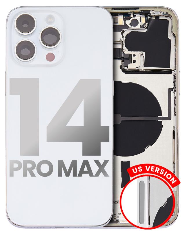 Tapa trasera para iPhone 14 Pro Max con componentes menores pre-instalados (Version EE.UU.) (Original usada, Grado C) (Plata)