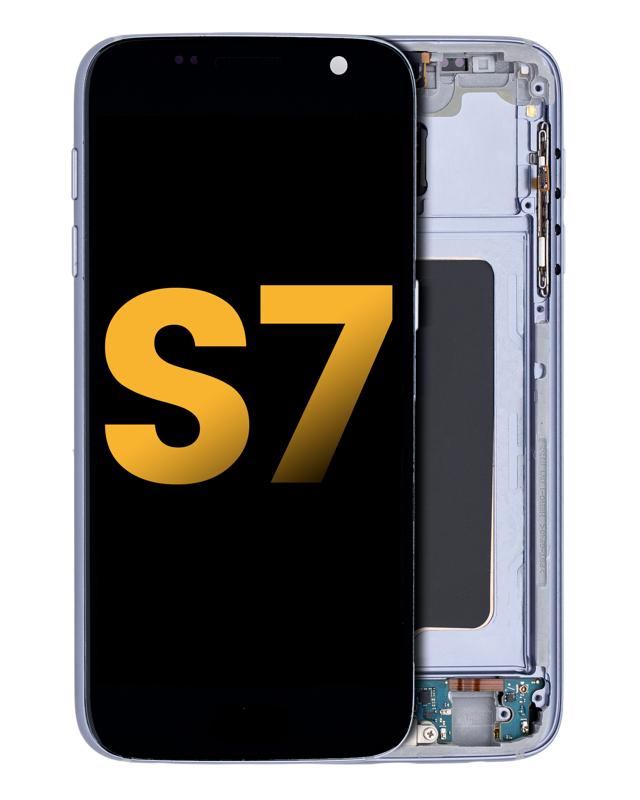 Pantalla OLED para Samsung Galaxy S7 con marco (Reacondicionada) (Negro Onyx)